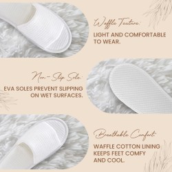 Egyptian Cotton Open Toe Luxury Waffle Slippers